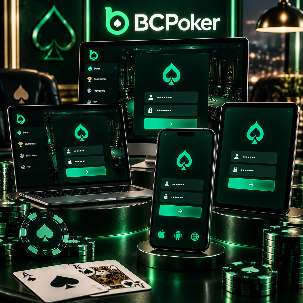 BCPoker multi device login banner