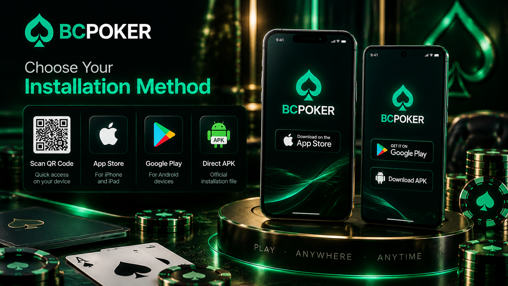 BCPoker download installation methods